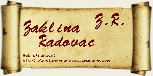Žaklina Radovac vizit kartica